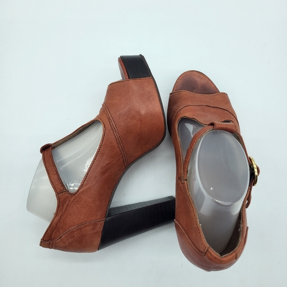 La Fee Maraboutee brown peep toe t-strap platform high heel Size 36 - Picture 5 of 14